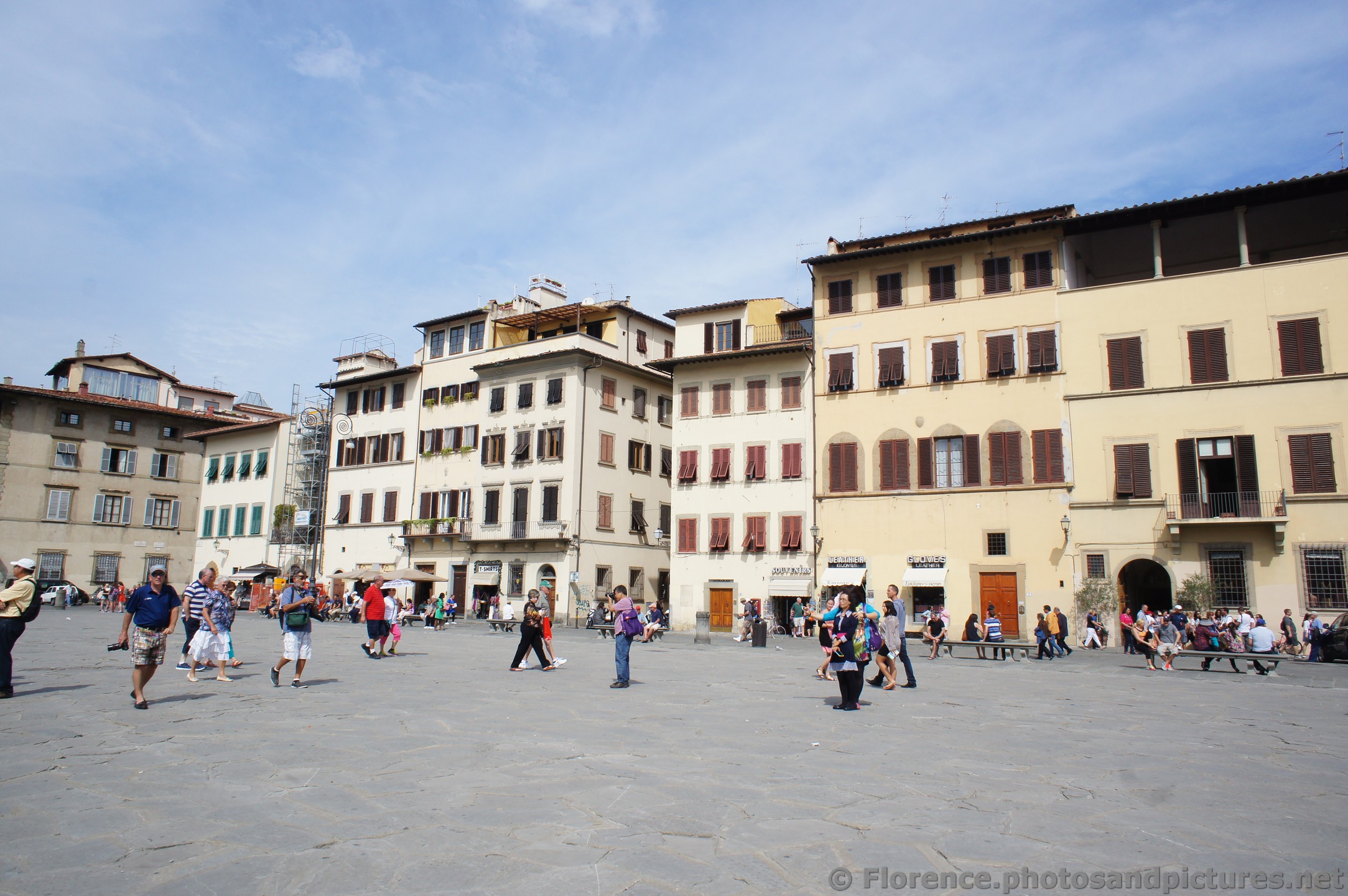 Tourists walking around and taking photos at Piazza Santa Croce.jpg