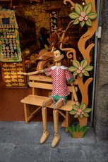 Bartolucci Life Size Pinnochio Sitting on Bench in Florence.jpg
