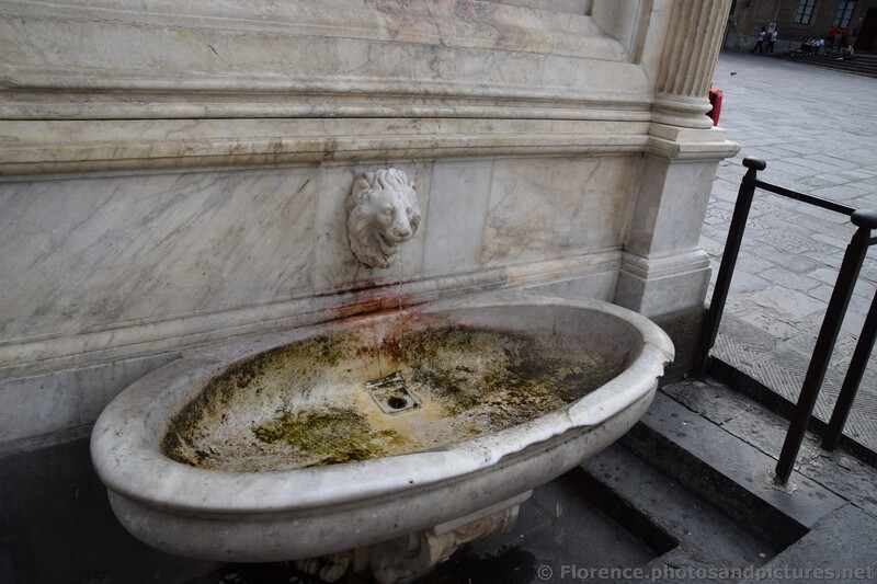 Lion Head Fountain at base of Lodovico de Medici Statue.jpg