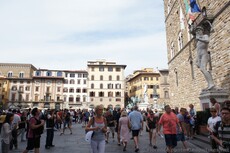 Statue Replica of David and the Fountain of Neptune at Piazza della Signoria.jpg