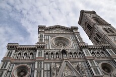 Upper levels of Florence Cathedral with Tower.jpg