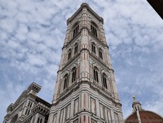 Top of Giotti's Tower and Dome of Basilica of Saint Mary of the Flower.jpg